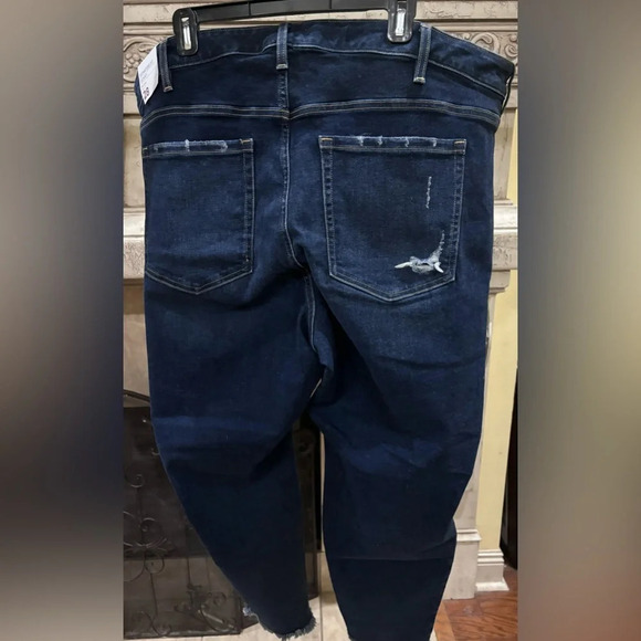 NWT Lane Bryant Distressed Ripped Blue Jeans Mid Rise Skinny Size 28 - Picture 8 of 8
